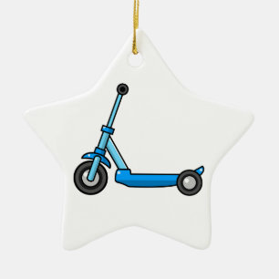 Ornement Étoile En Céramique Scooter bleu de coup-de-pied/poussée de bande