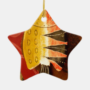 Ornement Étoile En Céramique Sensation striée Tigre Barbe Poisson Imprimer