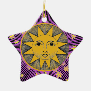 Ornement Étoile En Céramique Smiling Sun