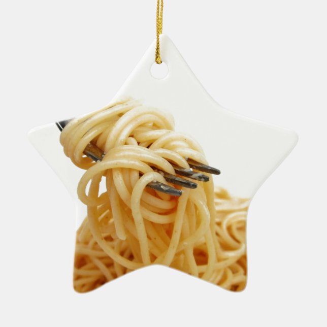 Ornement Étoile En Céramique Spaghetti (Devant)