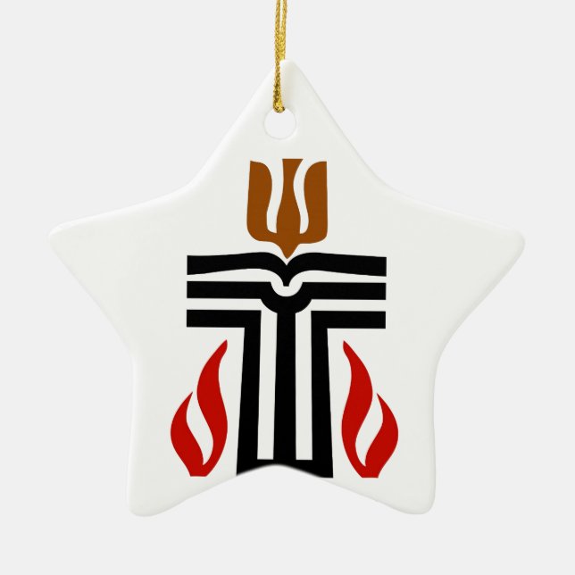 Ornement Étoile En Céramique Symbole de religion presbytérienne (Devant)