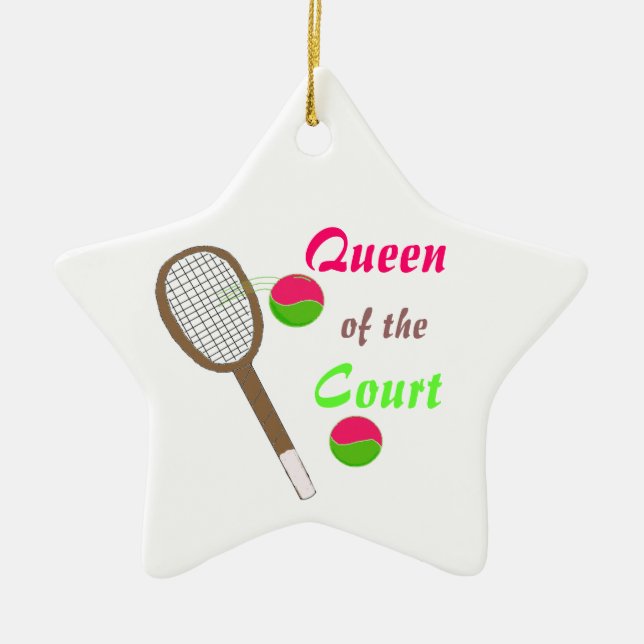 Ornement Étoile En Céramique Tennis - Queen of the Court (Devant)