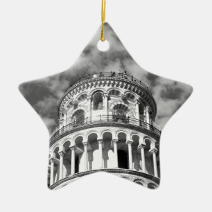 Ornement Étoile En Céramique Tour blanche noire de Pise Italie