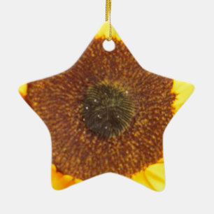 Ornement Étoile En Céramique Tournesol