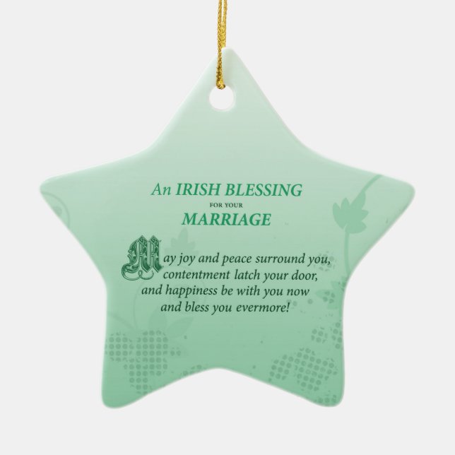 Ornement Étoile En Céramique Un Mariage irlandais qui félicite (Devant)