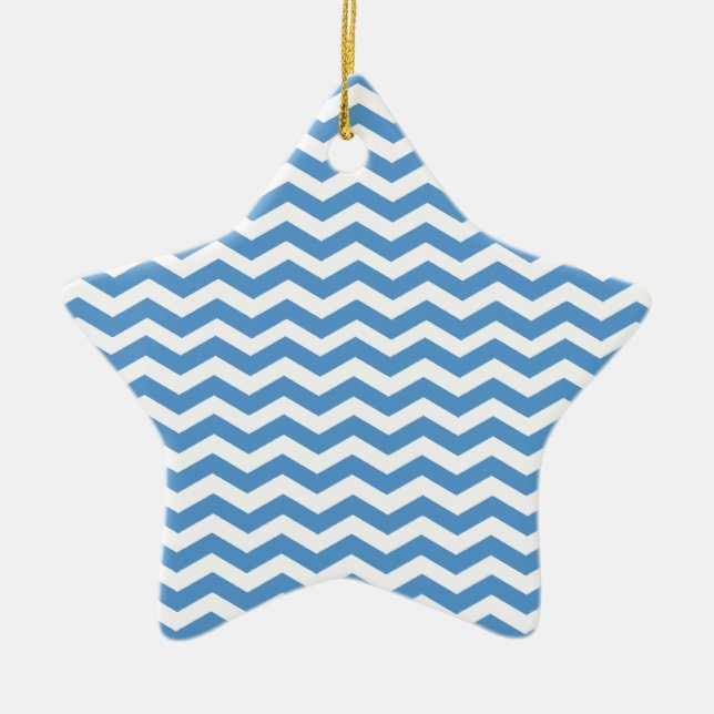 Ornement Étoile En Céramique Un Peu De Couleur : Regatta Bleu Blanc Vibrant Che (Devant)