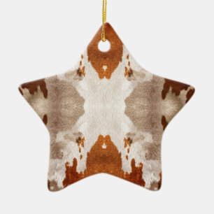 Ornement Étoile En Céramique Vache Kaleidoscope Cachée Motif