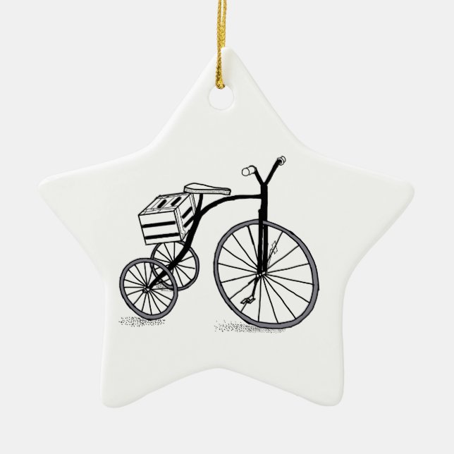 Ornement Étoile En Céramique Vélo sur 3 roues (Devant)