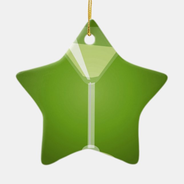 Ornement Étoile En Céramique Verre de Martini (Devant)