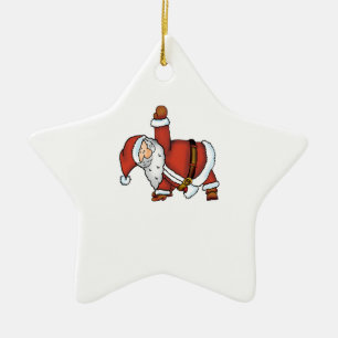 Ornement Étoile En Céramique Yoga de Père Noël - conception de Noël avec du