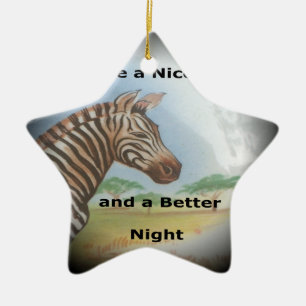 Ornement Étoile En Céramique Zebra Portrait, Amboseli : l'Esprit de la Savanna