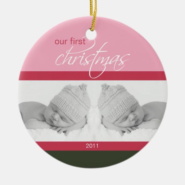 Ornement fait sur commande de ęr Noël de jumeaux (Devant)