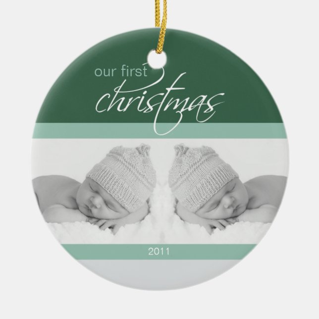 Ornement fait sur commande de ęr Noël de jumeaux (Devant)