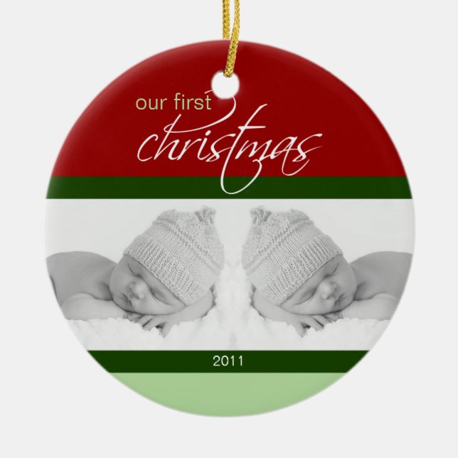 Ornement fait sur commande de ęr Noël de jumeaux (Devant)