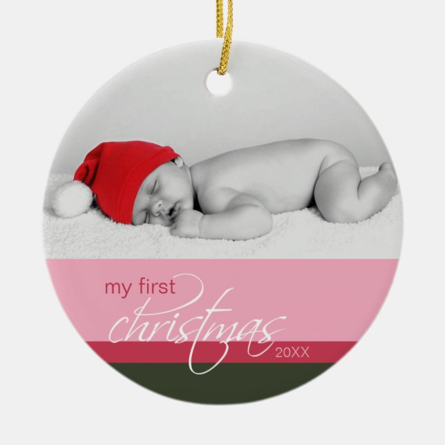 Ornement fait sur commande de ęr Noël du bébé (Devant)