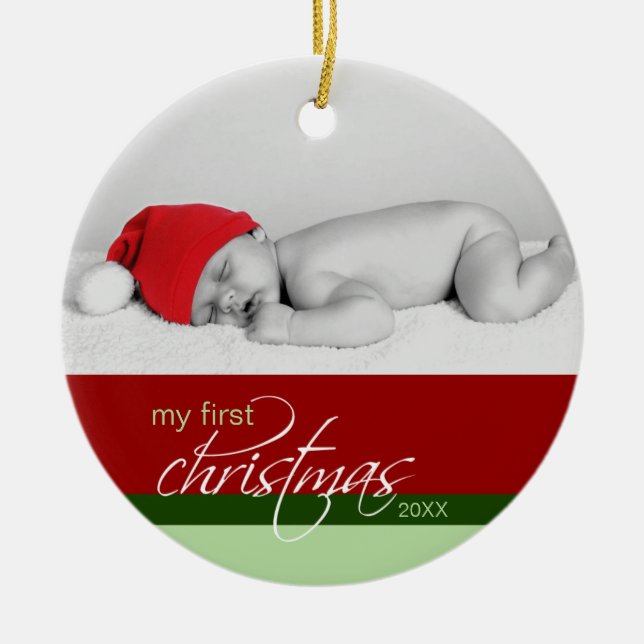 Ornement fait sur commande de ęr Noël du bébé (Devant)