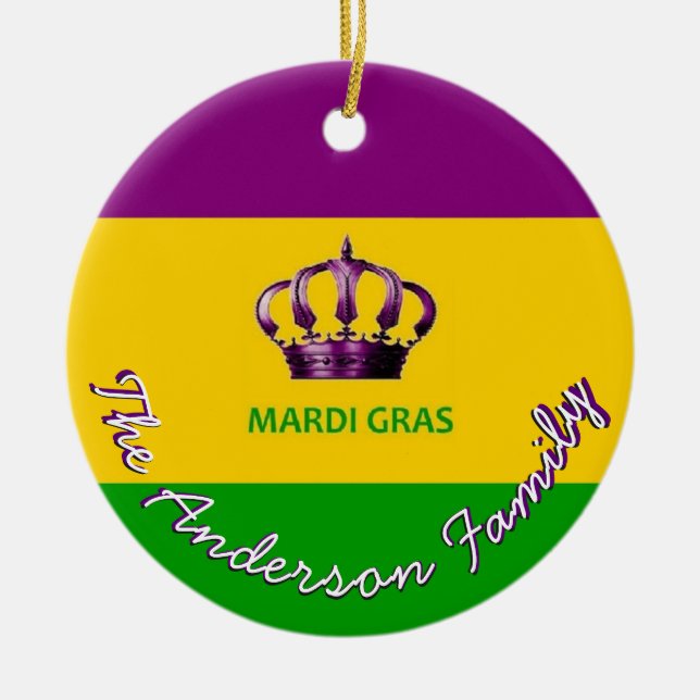 Ornement fait sur commande de mardi gras avec NOLA (Devant)