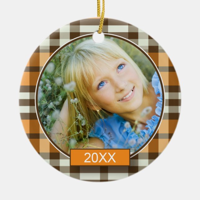 Ornement fait sur commande de Noël de plaid (Devant)