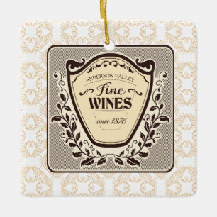 Ornement fait sur commande de Noël de vin fin de