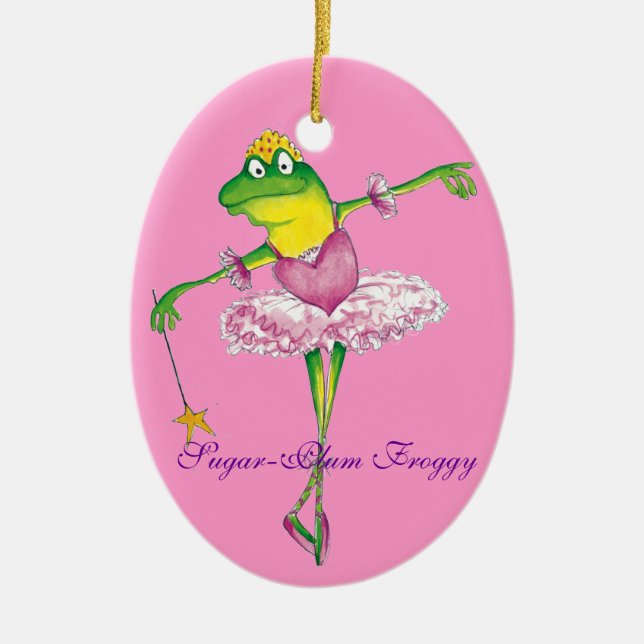 Ornement féerique de Froggy de prune de sucre (Devant)