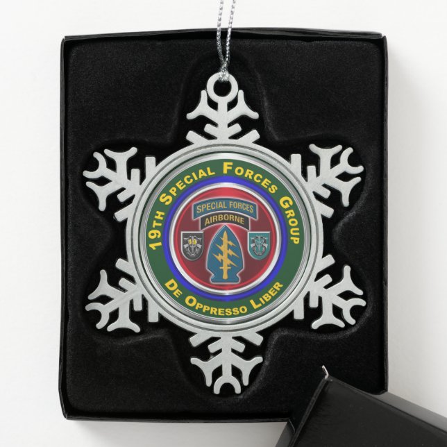 Ornement Flocon De Neige 19e Groupe des forces spéciales (Boîte)