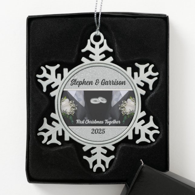 Ornement Flocon De Neige 1er Noël pour deux pièces (Boîte)