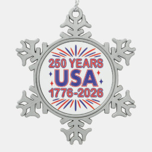 Ornement Flocon De Neige 250 ans États-Unis   1776–2026 Semiquincentenaire