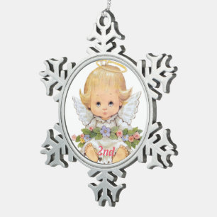 Ornement Flocon De Neige 2ème Bébé de bonbon à Noël