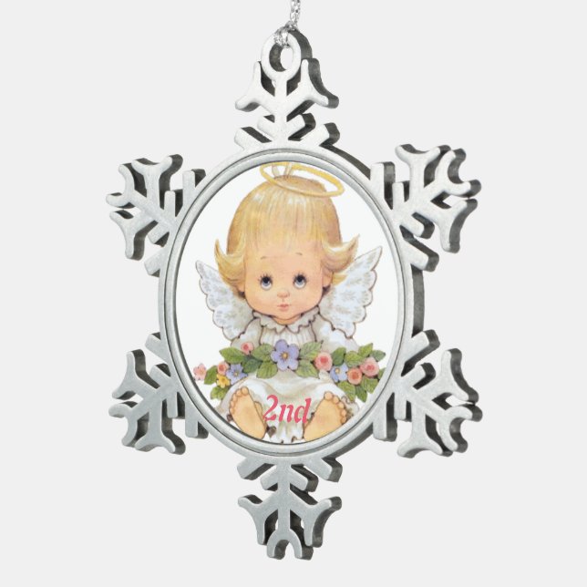 Ornement Flocon De Neige 2ème Bébé de bonbon à Noël (Vue impression)