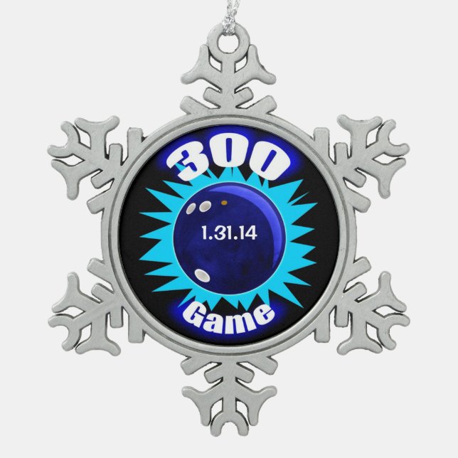 Ornement Flocon De Neige 300 Club, Jeu De Bowling Parfait, (Devant)