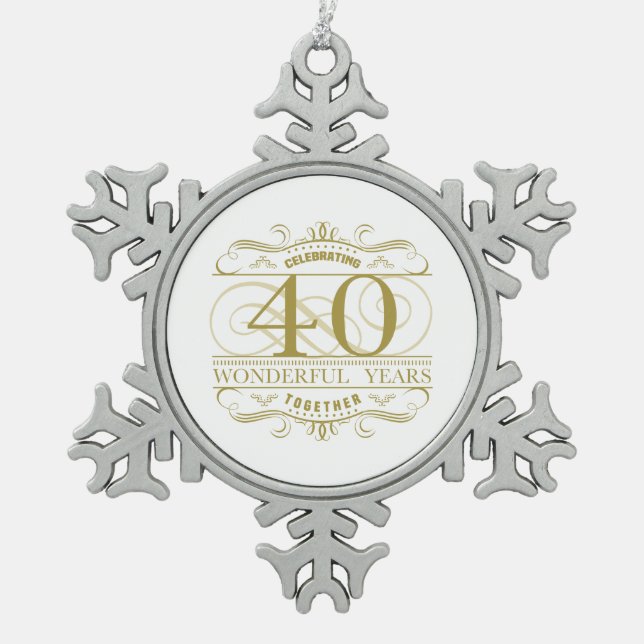 Ornement Flocon De Neige 40e anniversaire (Devant)