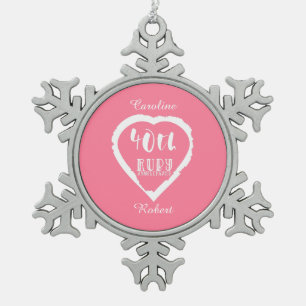 Ornement Flocon De Neige 40e anniversaire du rubis traditionnel