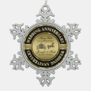 Ornement Flocon De Neige 50e anniversaire Mariage-Mariage Horse & Carriage
