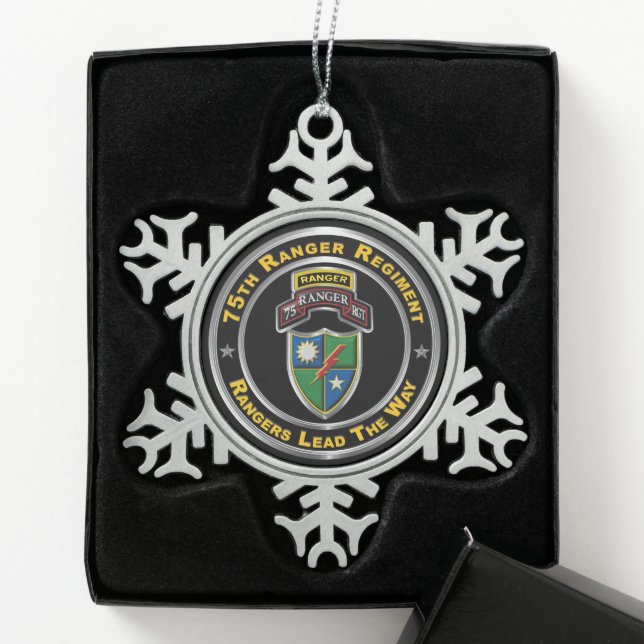 Ornement Flocon De Neige 75e régiment de Rangers (Boîte)