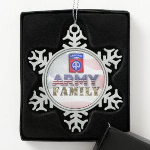 Ornement Flocon De Neige 82e Division aéroportée Famille de l'armée 