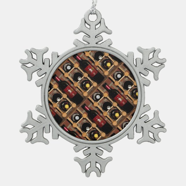 Ornement Flocon De Neige Abrégé sur support de vin (Devant)