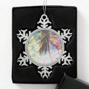 Ornement Flocon De Neige Abstract Rainbow