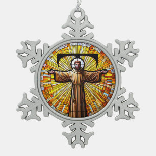 Ornement Flocon De Neige AI Saint François d'Assise en tant que Tau francis