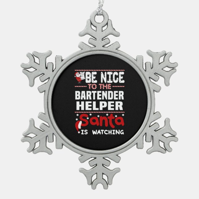 Ornement Flocon De Neige Aide du barman (Devant)