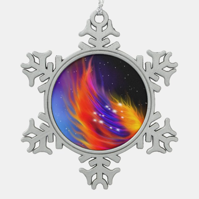 Ornement Flocon De Neige Ailes du Phoenix spatial (Devant)
