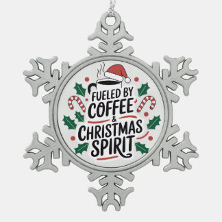 Ornement Flocon De Neige Alimenté par Café & Esprit de Noël
