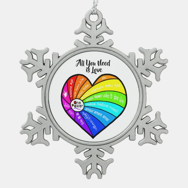 Ornement Flocon De Neige All You Need is Love (Devant)