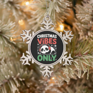 Ornement Flocon De Neige Ambiance de Noël uniquement Panda Xmas Saison des