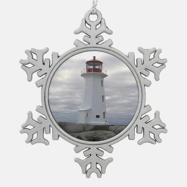 Ornement Flocon De Neige Ameublement phare Peggy's Cove Nouvelle-Écosse (Devant)