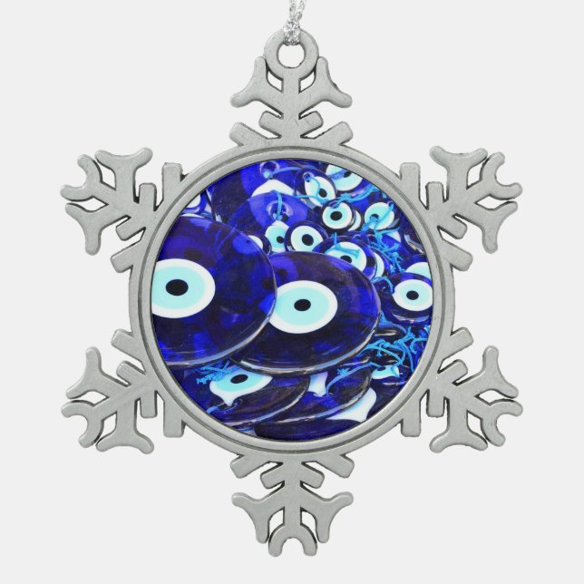 Ornement Flocon De Neige Amulettes des yeux bleus (Devant)
