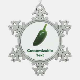Ornement Flocon De Neige Amusement et poivre épicé de Jalapeno