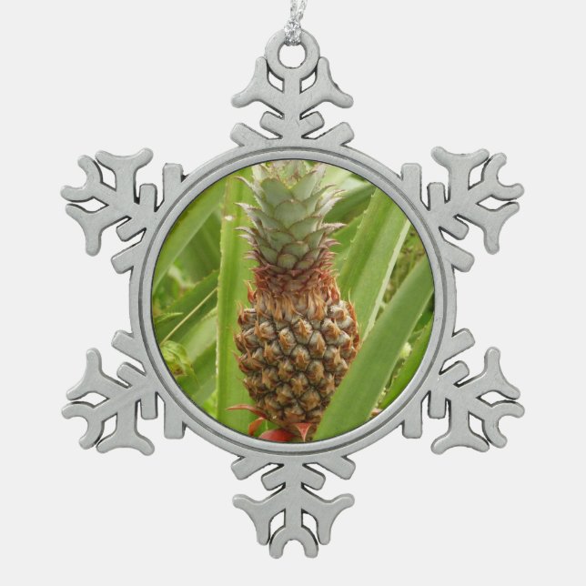Ornement Flocon De Neige Ananas sauvage Fruit tropical dans la nature (Devant)
