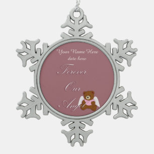 Ornement Flocon De Neige Ange, Grossesse et perte de bébé, rose