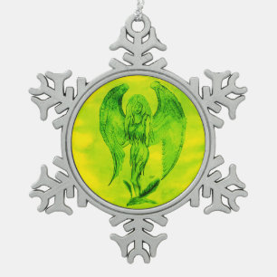 Ornement Flocon De Neige Angel en style tatouage