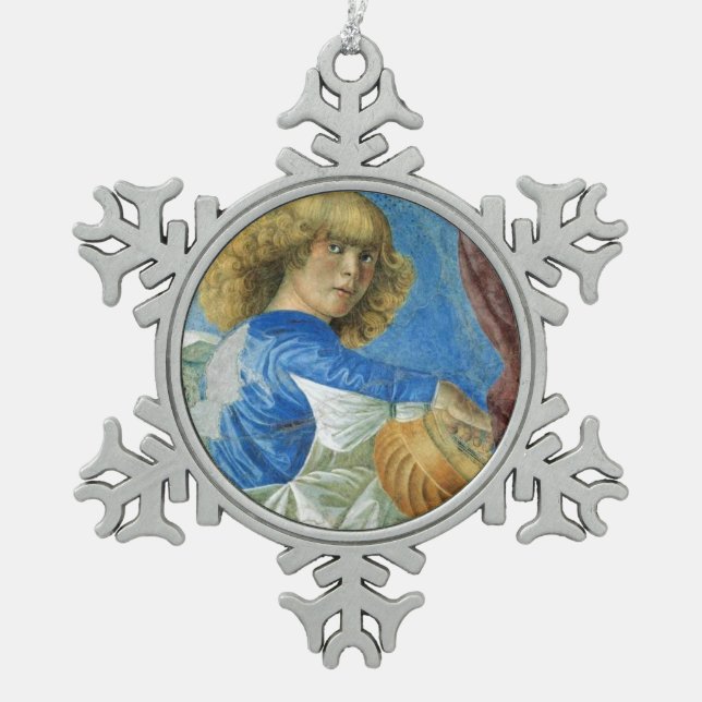 ORNEMENT FLOCON DE NEIGE ANGEL FABRIQUANT DE LA MUSIQUE (Devant)